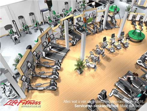 Life fitness apparatuur Region-Flamande: gratis deskundige installatie in